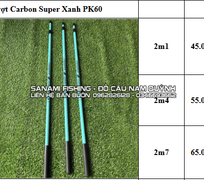 Cán Vợt Cacbon Super Xanh - PK60
