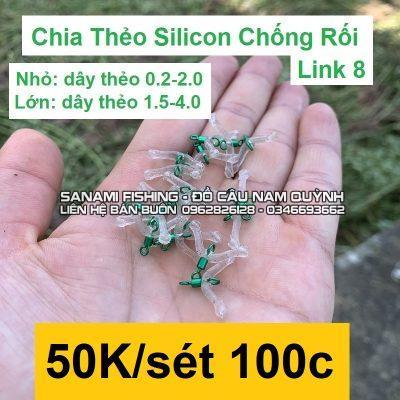 Sét 100c Chia thẻo silicon chống rối khóa 8 - PK40