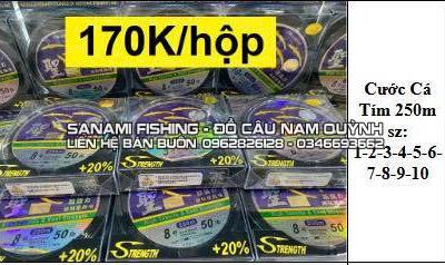 Hộp dây cước câu cá tím 250m - Cước tàng hình chịu tải cao