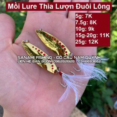 Mồi Lure Thìa Lượn Đuôi Lông 5g