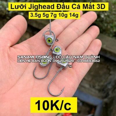 Lưỡi Jighead mắt 3D chuyên câu cá lóc, cá chẽm