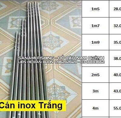 Cán vợt inox trắng 1m5