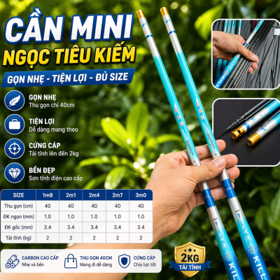 Cần Câu Tay Ngọc Tiêu Kiếm Đút Cốp 3h