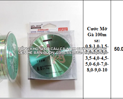 Cước Câu Cá Mỡ Gà 100m - LA