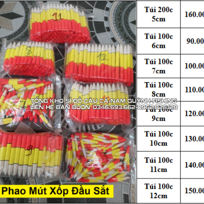 Phao mút xốp đầu sắt-Túi 100 cái - LA