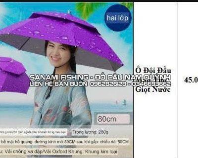 Ô Đội Đầu Giọt Nước Màu Tím