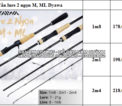 Lure 2 Ngọn M, ML Dyawa 1m8 - LA