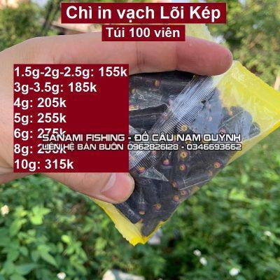 Túi 100 viên Chì Câu Cá Cuốn Sẵn In Vạch Lõi Kép - PK14