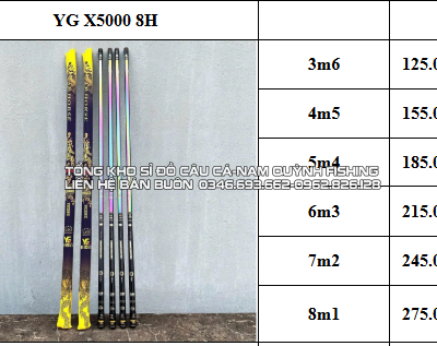 Cần câu tay YG - X5000 độ cứng 8H