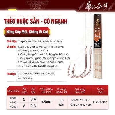 Thẻo Buộc Sẵn Định Kiếm Vàng Hồng (Hộp 20 Cặp Thẻo)