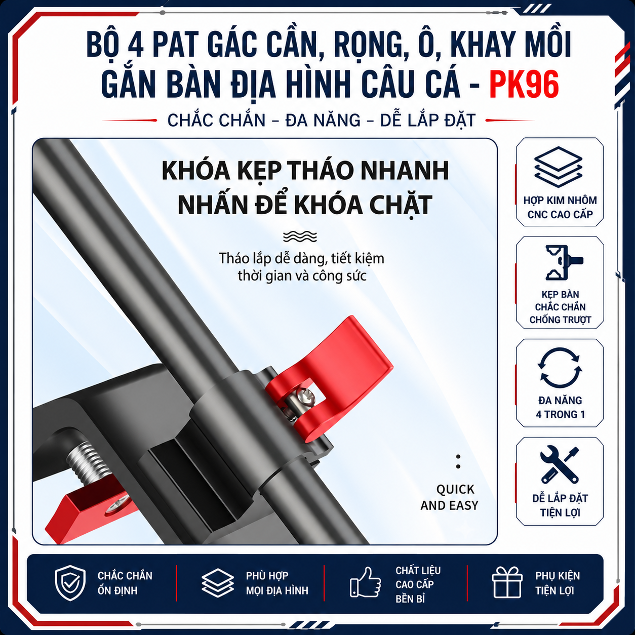 Bộ 4 Pat Chuixian gắn bàn địa hình câu cá PK96 (có hộp) Bộ 4 Pat Chuixian gắn bàn địa hình câu cá PK96 (có hộp)