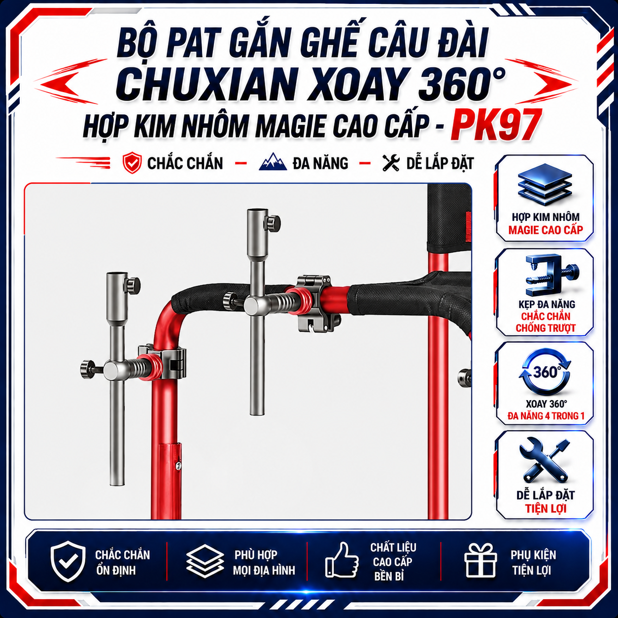 BỘ PAT GẮN GHẾ CÂU ĐÀI CHÍNH HÃNG CHUIXIAN PK97 (KHÔNG HỘP) BỘ PAT GẮN GHẾ CÂU ĐÀI CHÍNH HÃNG CHUIXIAN PK97 (KHÔNG HỘP)